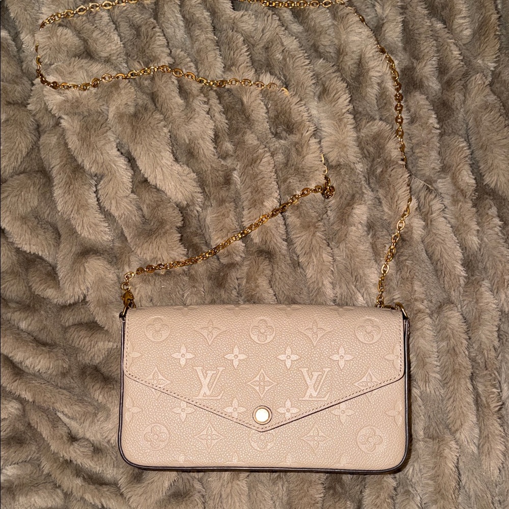 Louis Vuitton Empreinte Pochette Felicie Chain Wallet Tourterelle